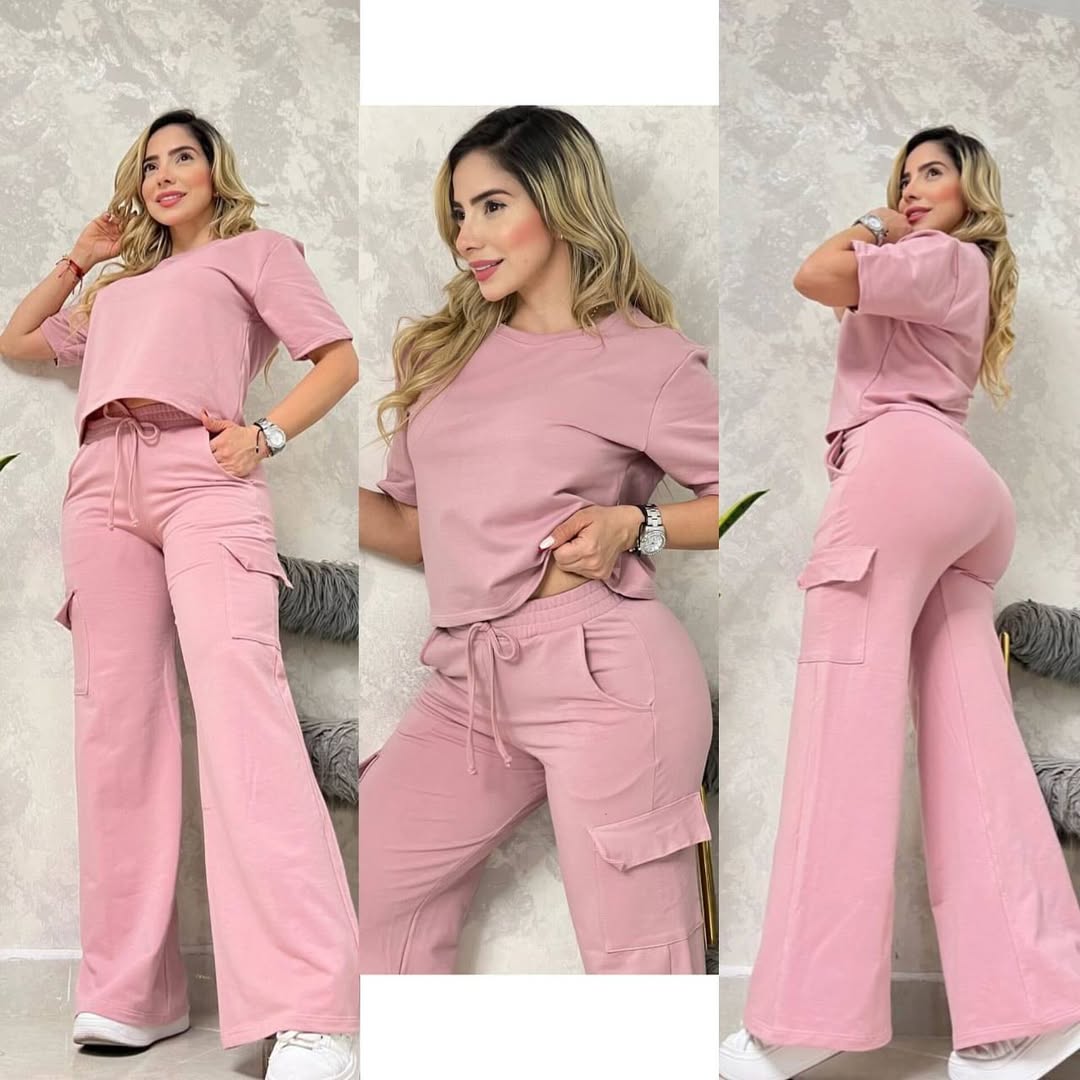 Conjunto blusón bota campana cargo